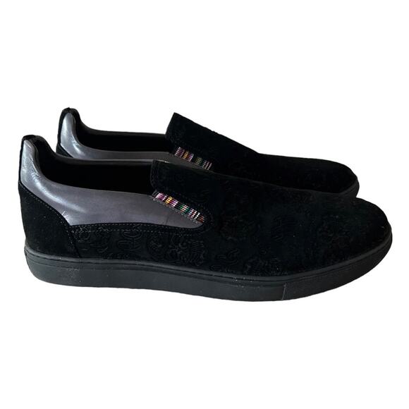 Robert Graham Skull Embossed Black Suede Planetary Slip On Sneakers Size… - Picture 1 of 15
